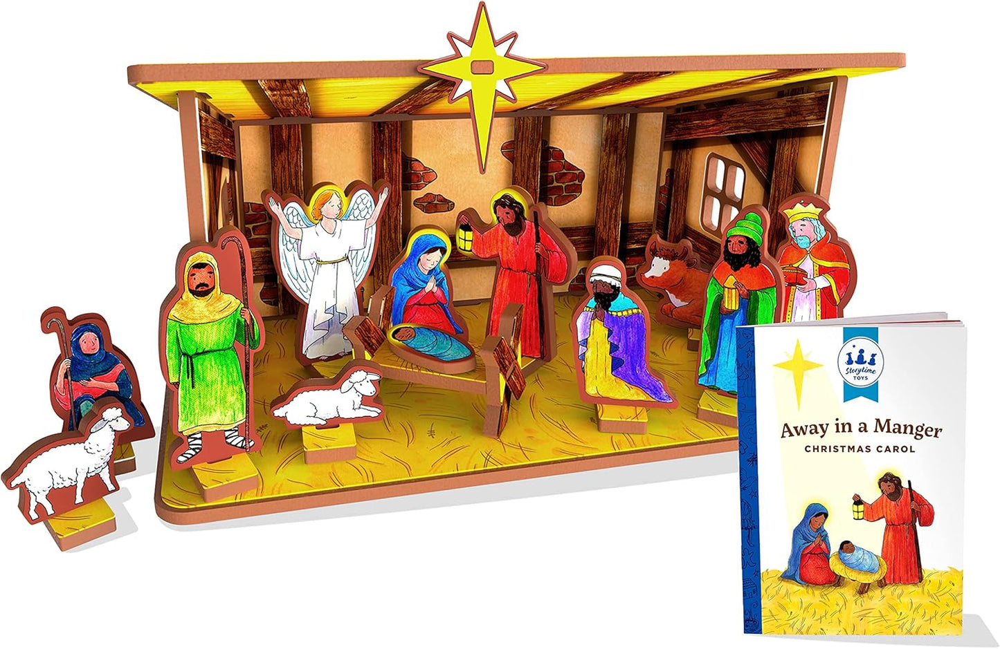 Away in A Manger Nativity Book and Playset