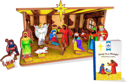 Away in A Manger Nativity Book and Playset