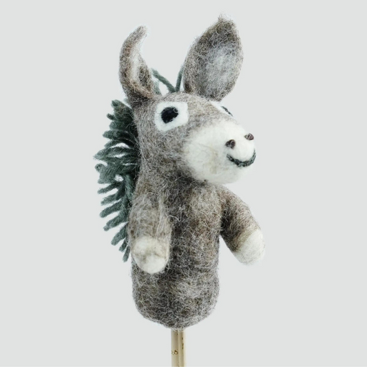 Eli the Donkey - Felt Finger Puppet